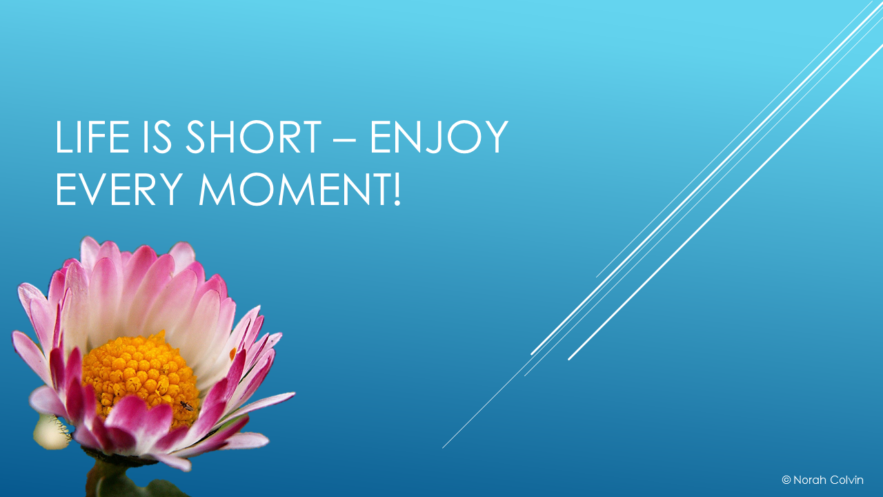 Life is short – enjoy every moment!