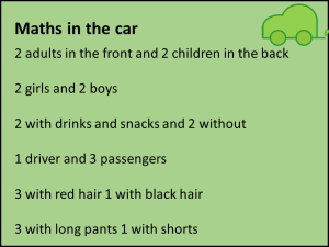 maths in the car