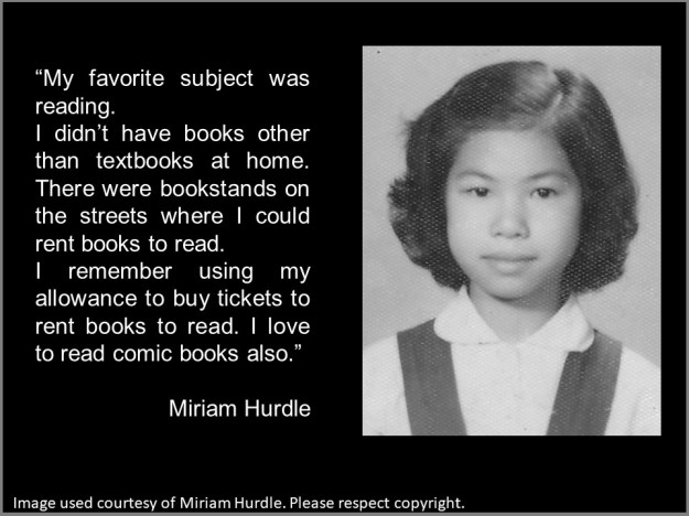 Miriam Hurdle's favourite subject at school was reading
